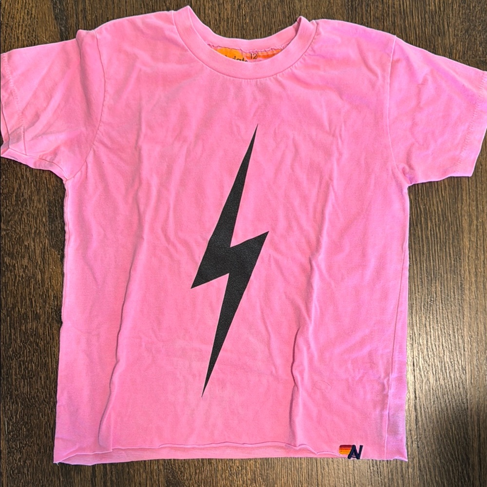 Pink Lightning Bolt Kids T-Shirt Aviator Nation